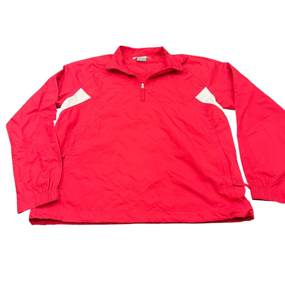 Nike Golf Windbreaker Pullover Womens M Red Nike Fit Storm 1/4 Zip Jacket
